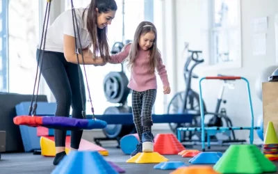 Therapist Supporting Child Independence